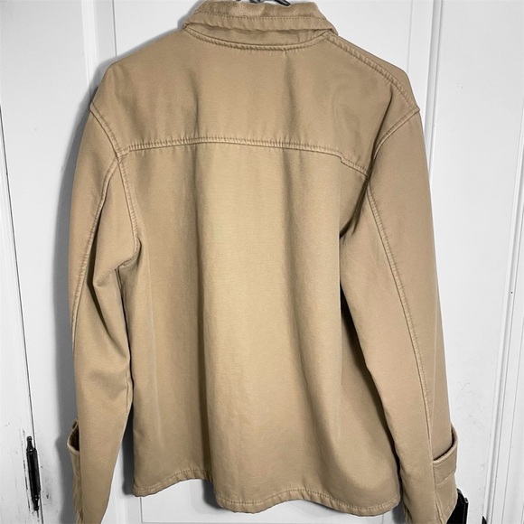 Men's Tan Jacket with faux-fur lining button up size large - Picture 8 of 8